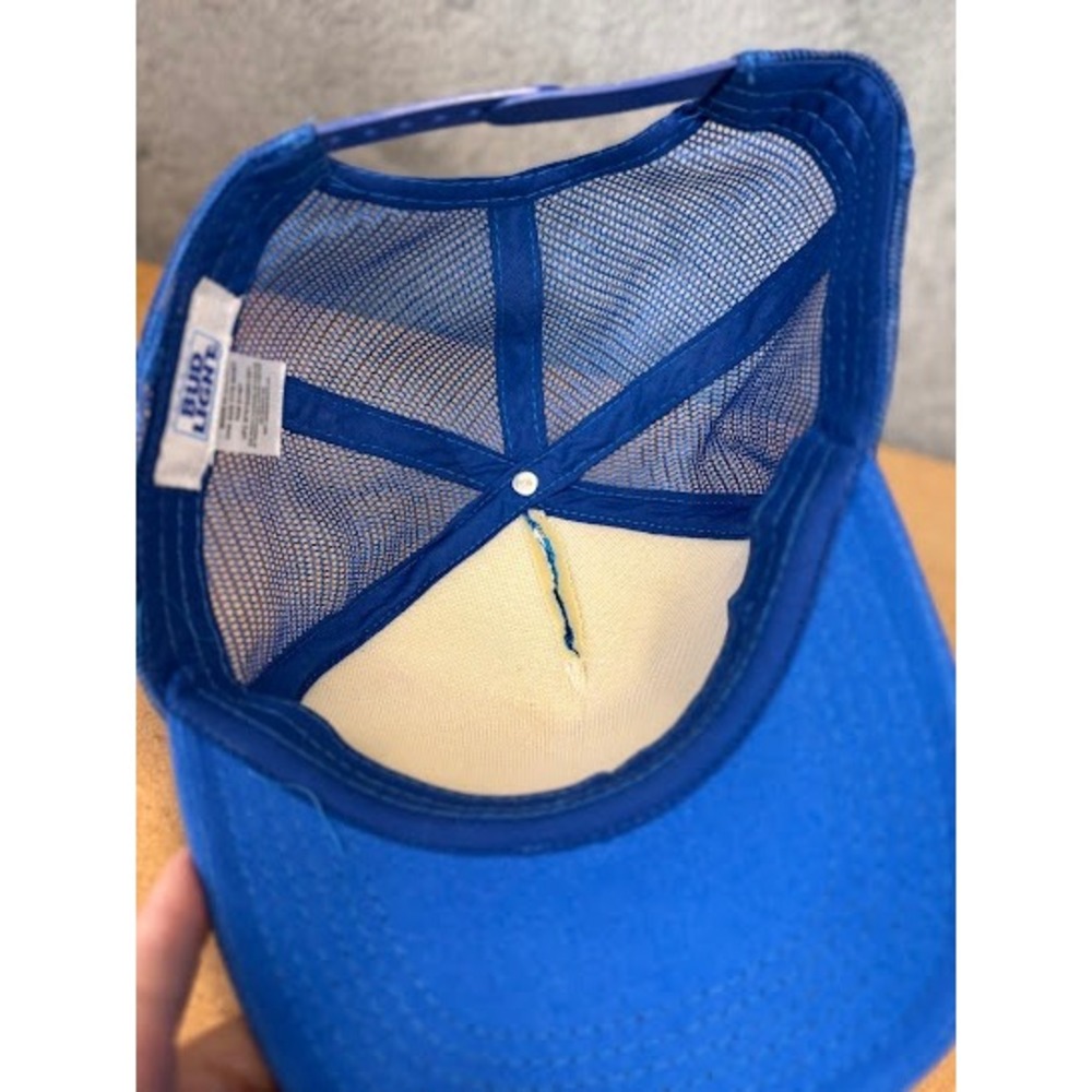 Bud Light Blue Beer Can Graphic Trucker Hat Snapback Mesh Cap One Size - Picture 7 of 7